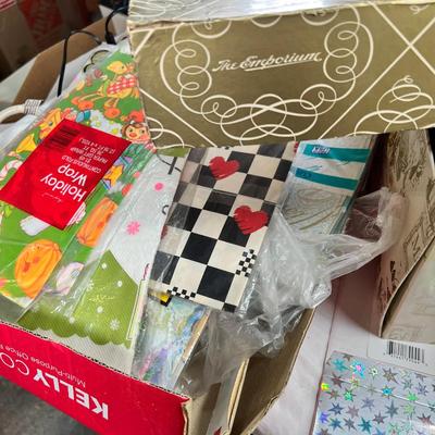 Huge vintage box lot, Vintage wrapped single sheet wrapping paper