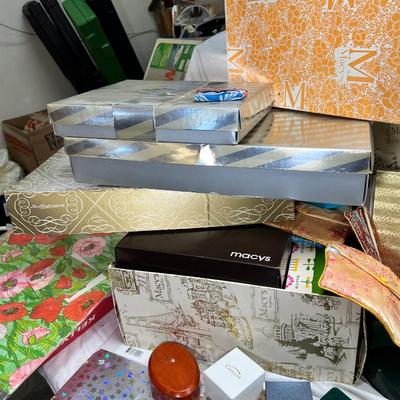 Huge vintage box lot, Vintage wrapped single sheet wrapping paper