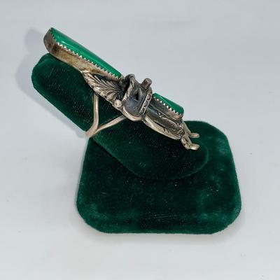 John Coers Cherokee Pawn Silver and Turquoise Kachina Ring