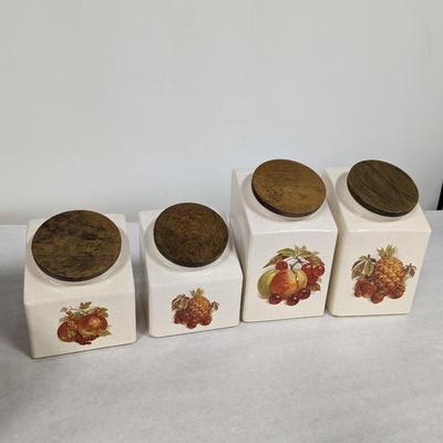 Vintage Hydyn 1995 Fruit Ceramic Canisters