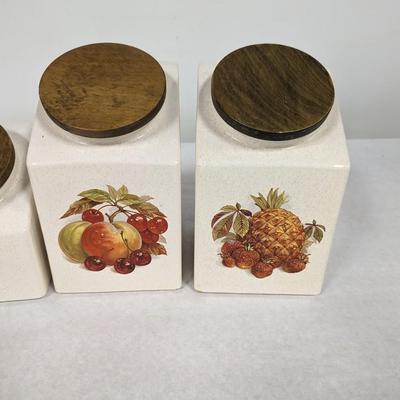 Vintage Hydyn 1995 Fruit Ceramic Canisters