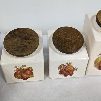 Vintage Hydyn 1995 Fruit Ceramic Canisters