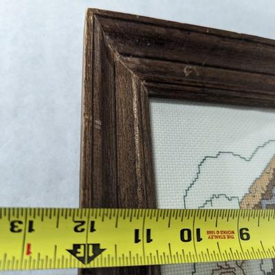 Framed Embroidery "Old Woman Who Lived In A Shoe"