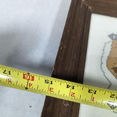 Framed Embroidery "Old Woman Who Lived In A Shoe"