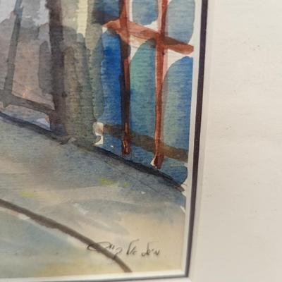 Framed Water Color Painting Signed By Artist