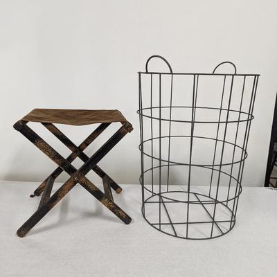 Luggage Rack & Metal Basket