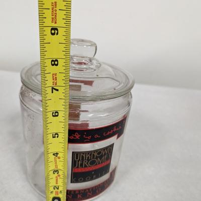 8" Tall Unknown Jerome Clear Glass Cookie Jar