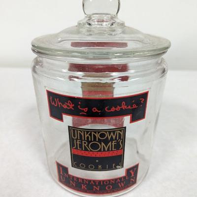8" Tall Unknown Jerome Clear Glass Cookie Jar