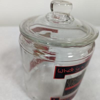 8" Tall Unknown Jerome Clear Glass Cookie Jar
