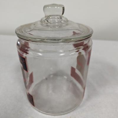 8" Tall Unknown Jerome Clear Glass Cookie Jar