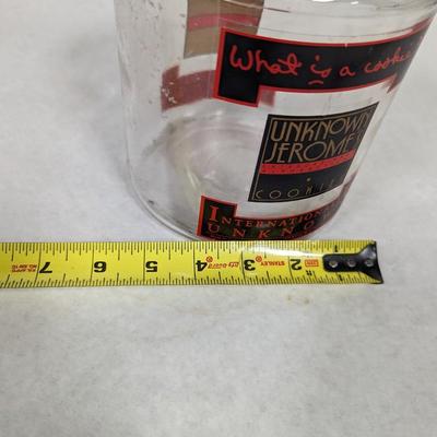8" Tall Unknown Jerome Clear Glass Cookie Jar