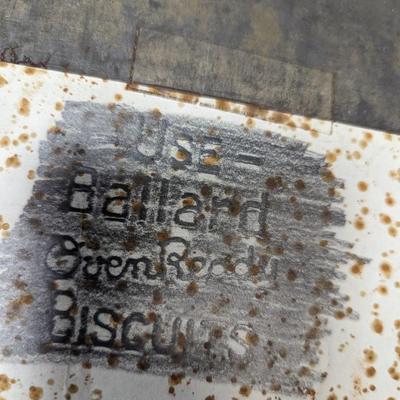 Vintage Set of 2 Biscuit Baking Sheets Trays Embossed With Ballard Oven Ready Biscuits