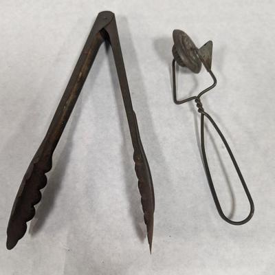 Vintage Pie Crimper & Porter's Pastry Shop Tongs