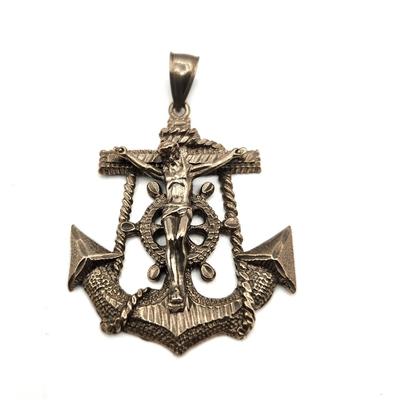 Lot #79D Sterling Silver Fisherman's Cross - vintage