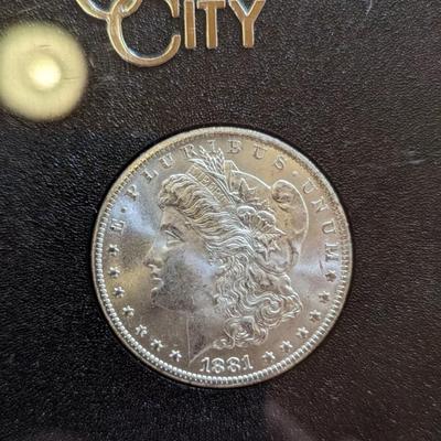 1881 CARSON CITY MORGAN BEAUTIFUL SILVER 1$ U S COIN XVF