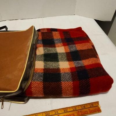 Two Vintage Wool Plaid Leisure Blanket Stadium Throw Picnic