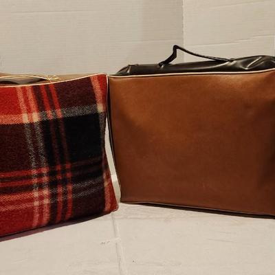 Two Vintage Wool Plaid Leisure Blanket Stadium Throw Picnic