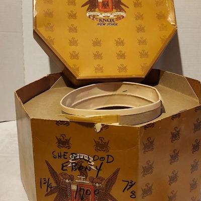 Vintage Genuine Suede Fedora Hat 7 3/8 Stevens with Vintage Knox Hat Box, Octagon