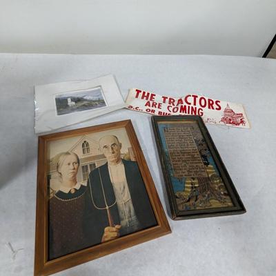 Home Decor Bumper Sticker From 1980's American Gothic Print