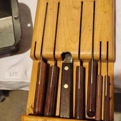 Miscellaneous kitchen lot including Knives, pan