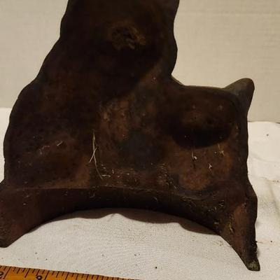 Antique Cast Iron Piggy Bank & Cats Kitties Doorstop