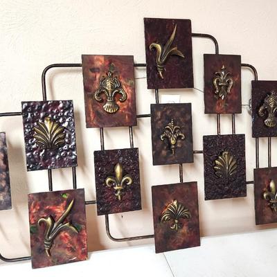 Lot #82 Large Contemporary Metal Wall Handing - Fleur di Lis