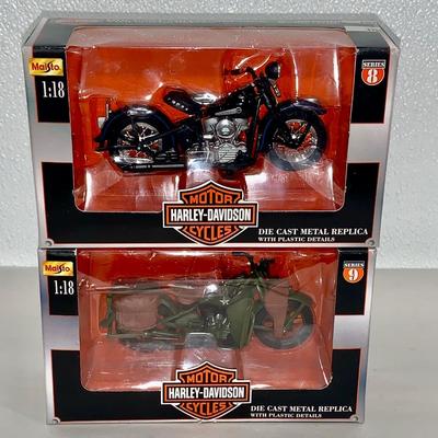 Lot of Two (2) Maisto Harley-Davidson Diecast Motorcycles