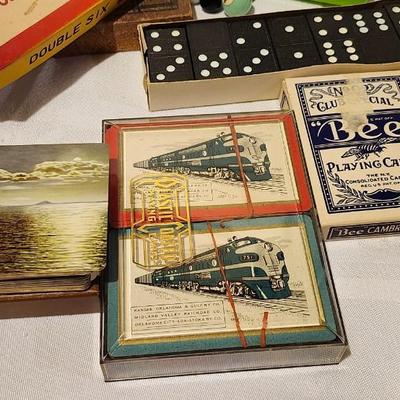 Vintage Rummy Tile Game, Railroad Playing Cards