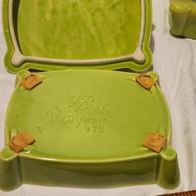 Three Vintage Johannes Brahm California 1975 Ceramic Rose Trinket Box