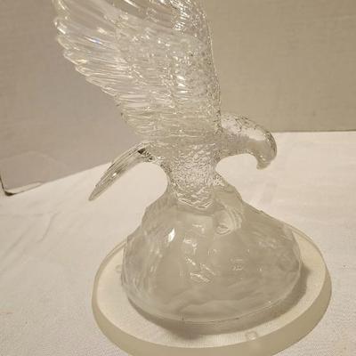 Murano Glass Heart Signed Karg paperweight, Bill Rabbit art & beautiful crystal glass eagle 8 inches tall