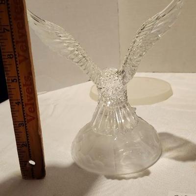 Murano Glass Heart Signed Karg paperweight, Bill Rabbit art & beautiful crystal glass eagle 8 inches tall