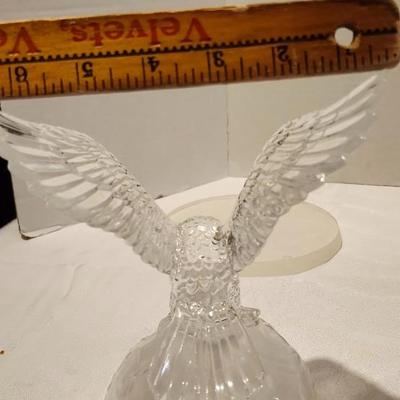 Murano Glass Heart Signed Karg paperweight, Bill Rabbit art & beautiful crystal glass eagle 8 inches tall