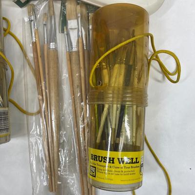 Craft Lot - Small Paint Brushes and new pkg of watercolor paper