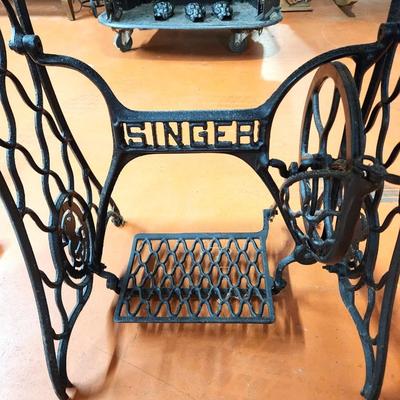 Lot #89 Antique Sewing Machine Base with Granite top