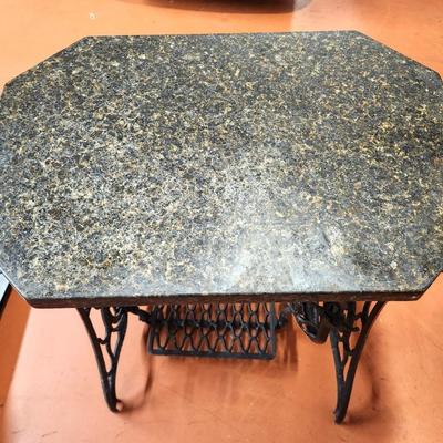 Lot #89 Antique Sewing Machine Base with Granite top