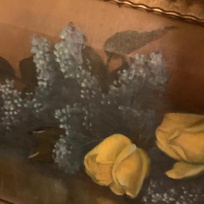 Oil On Canvas Framed Floral Art
