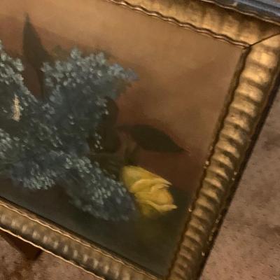 Oil On Canvas Framed Floral Art
