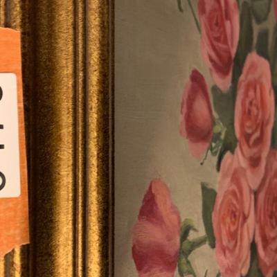 Oil On Canvas Framed Edna Cathell Pink Roses