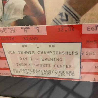 1992 Jimmy Conners Photo & Ticket Stub