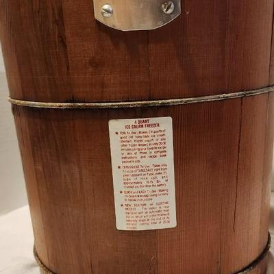 Richmond Cedar Works 4 QT Electric Ice Cream Freezer Maker Wood Bucket Model 78