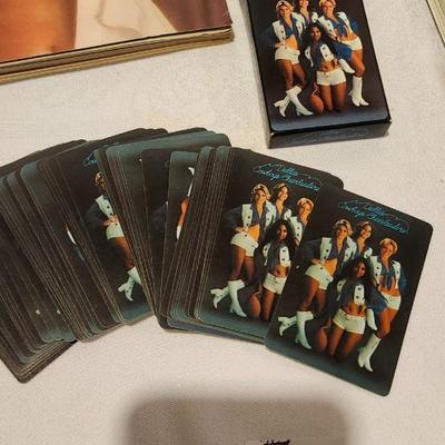 1976 Playboy, Hats off 1950s risque playing cards, and cowboy Cheerleaders card