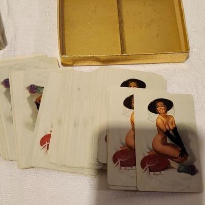 1976 Playboy, Hats off 1950s risque playing cards, and cowboy Cheerleaders card