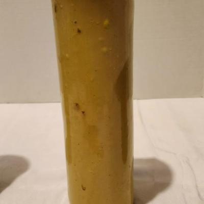Vintage JAMES B BEAM 11" Stoneware Bottle Green, Yellow and Blue