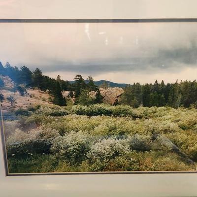 Fice Framed with matting land space photes, Wall art