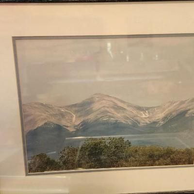 Fice Framed with matting land space photes, Wall art