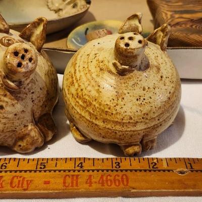 Vintage salt and pepper and spoon rest Lot