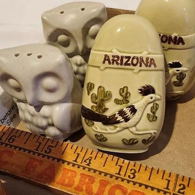 Vintage salt and pepper and spoon rest Lot