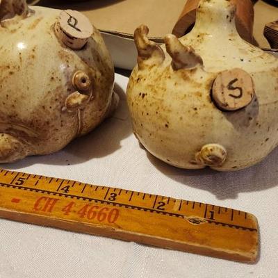 Vintage salt and pepper and spoon rest Lot