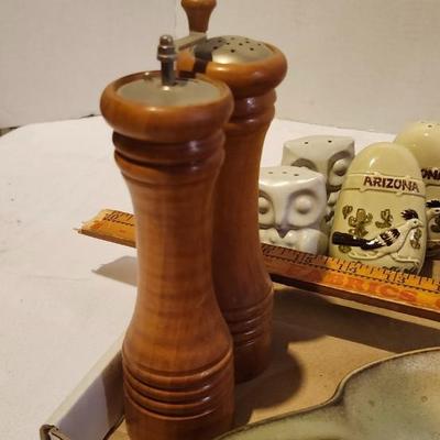 Vintage salt and pepper and spoon rest Lot