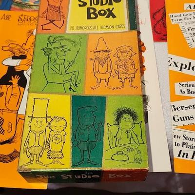Vintage Greeting Cards Boxed The Studio Box Funny Designs Studio Card by Sunshine Made in USA